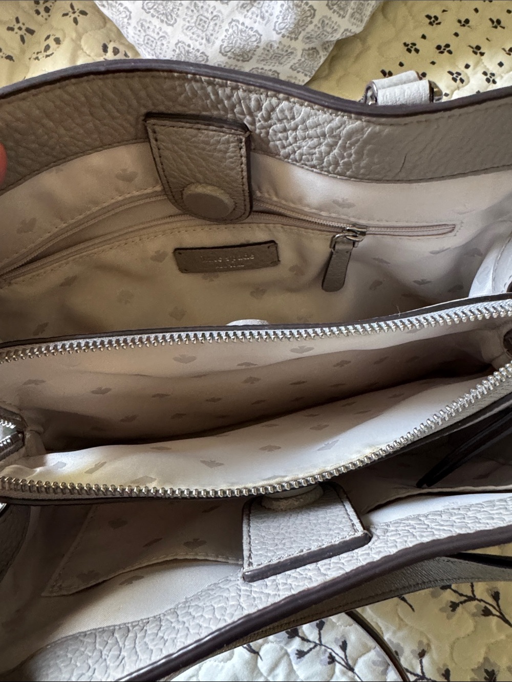 kate spade Taupe Pebbled Leather Tote with Crossbody Strap - Picture 3 of 3
